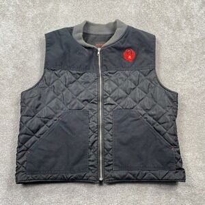 Ruger Mens Quilted Canvas Workwear Vest Black Full Zip Made in USA Size XL